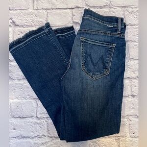Mother denim insider crop fray hem jeans flare bootcut 26